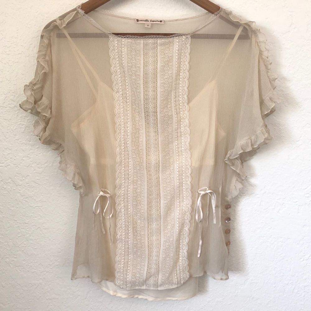 Vintage Nanette Lepore 100% silk/ chiffon blouse 2